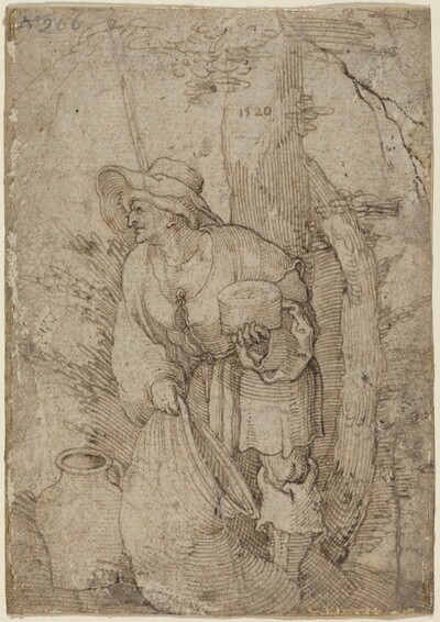 Old Man Standing under Tree
