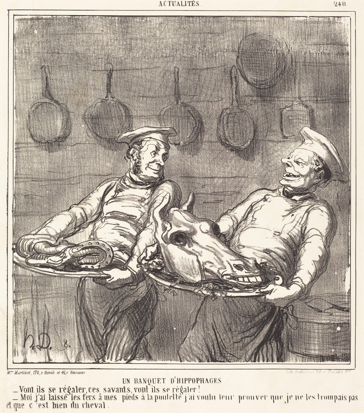 Un Banquet d'hippophages by Honoré Daumier