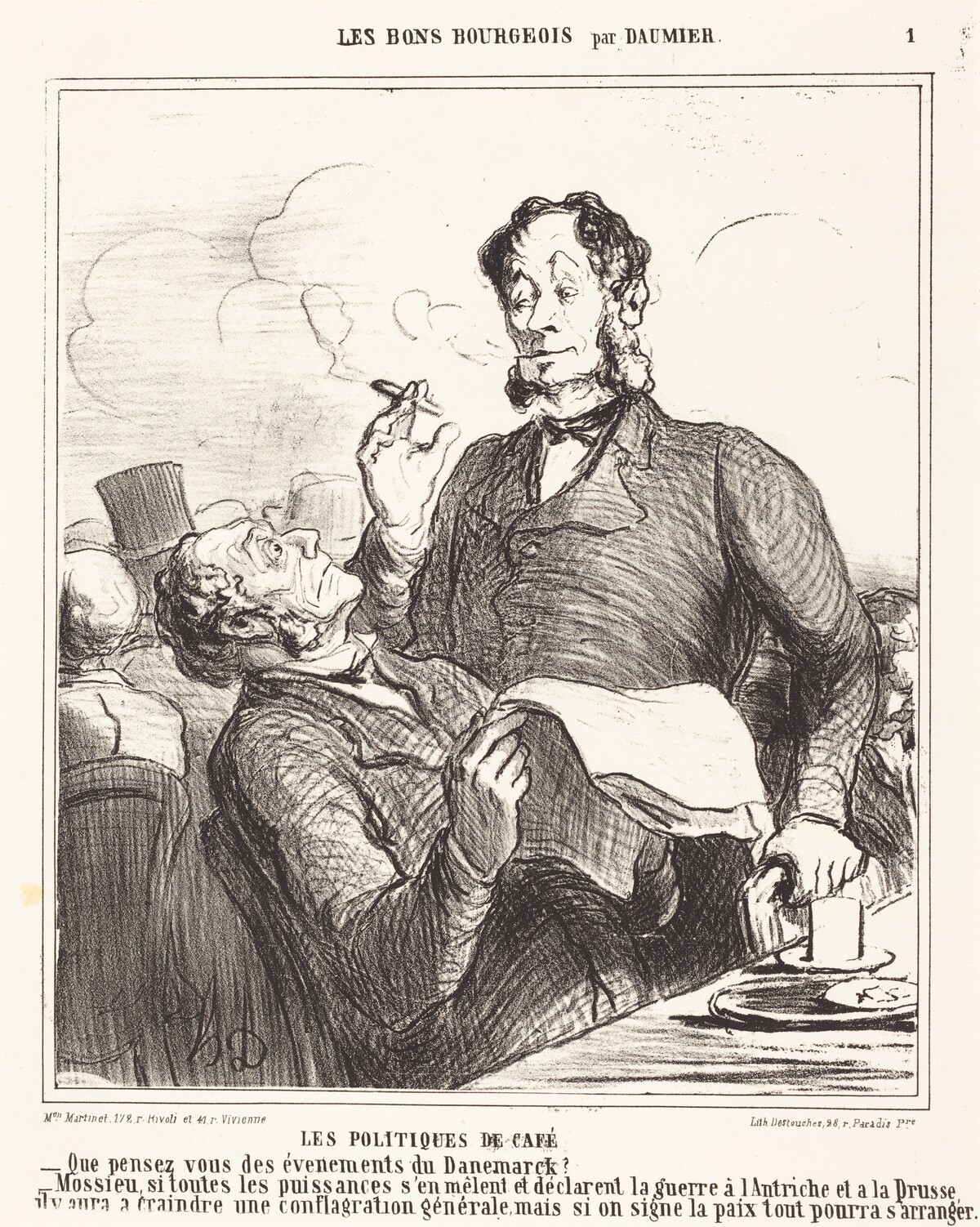 Les Politiques de café by Honoré Daumier