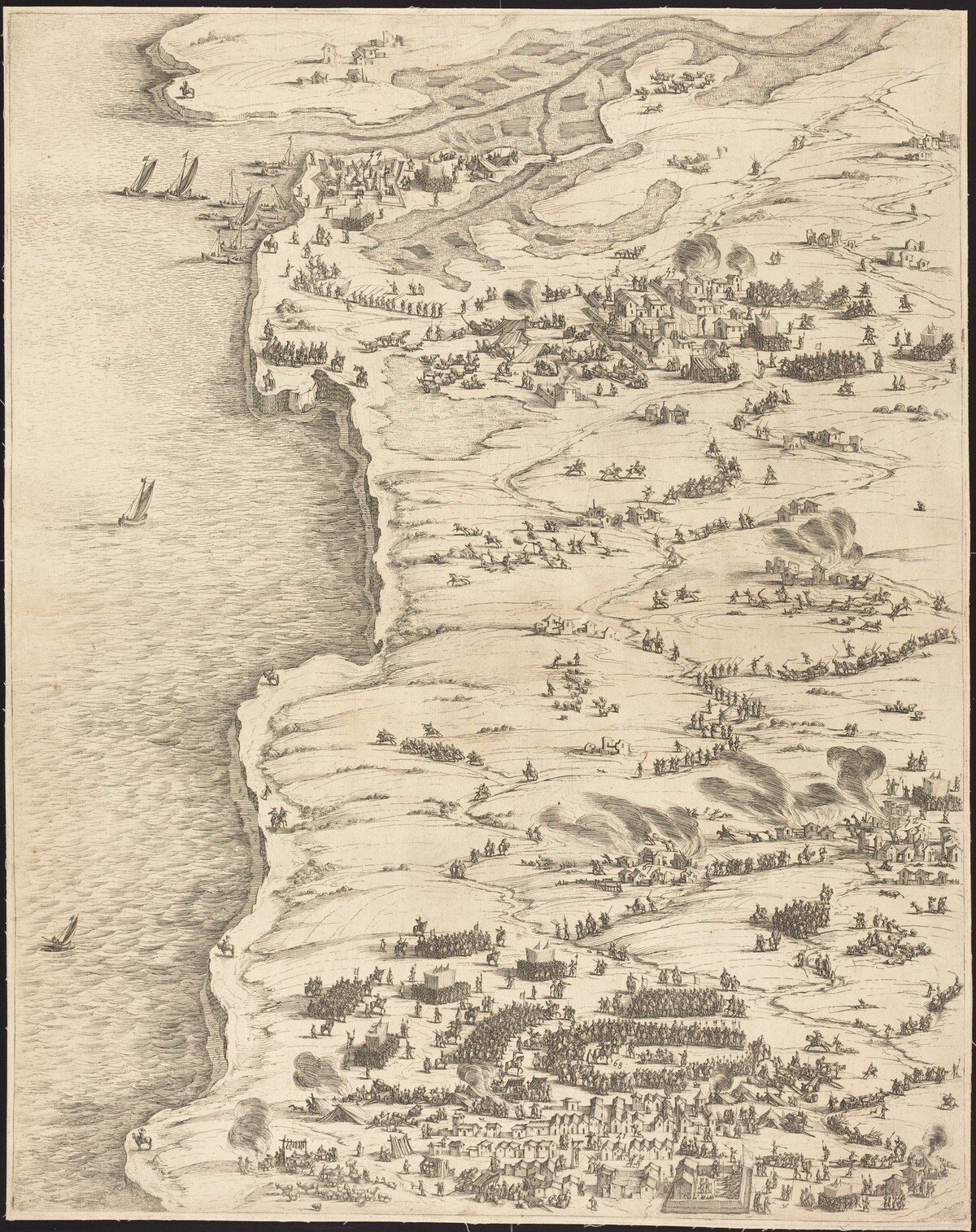 The Siege of La Rochelle [plate 5 of 16;  set comprises 1952.8.97-112] by Jacques Callot
