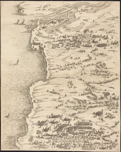 The Siege of La Rochelle [plate 5 of 16;  set comprises 1952.8.97-112]