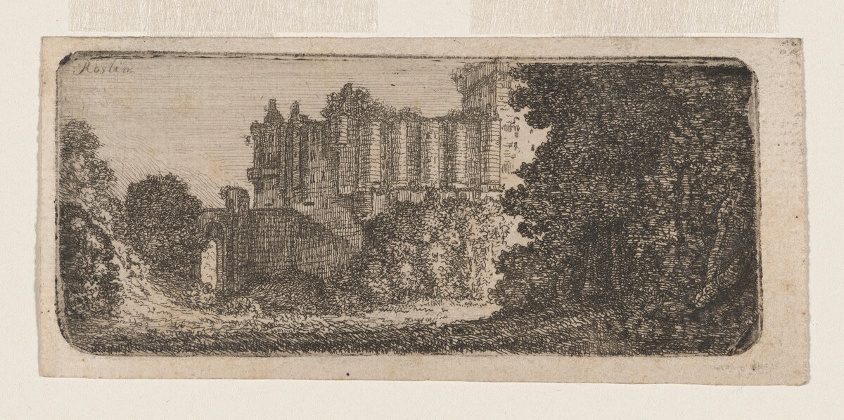 Roslin Castle III by John Clerk, of Eldin