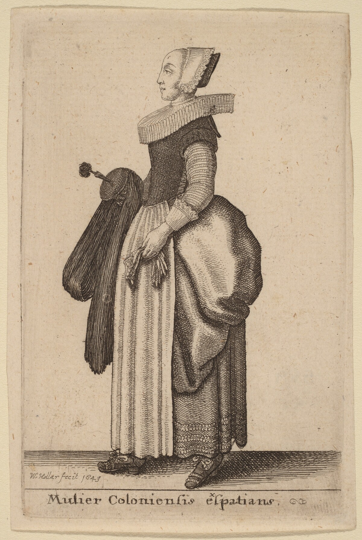 Mulier Coloniensis Exspatians by Wenceslaus Hollar