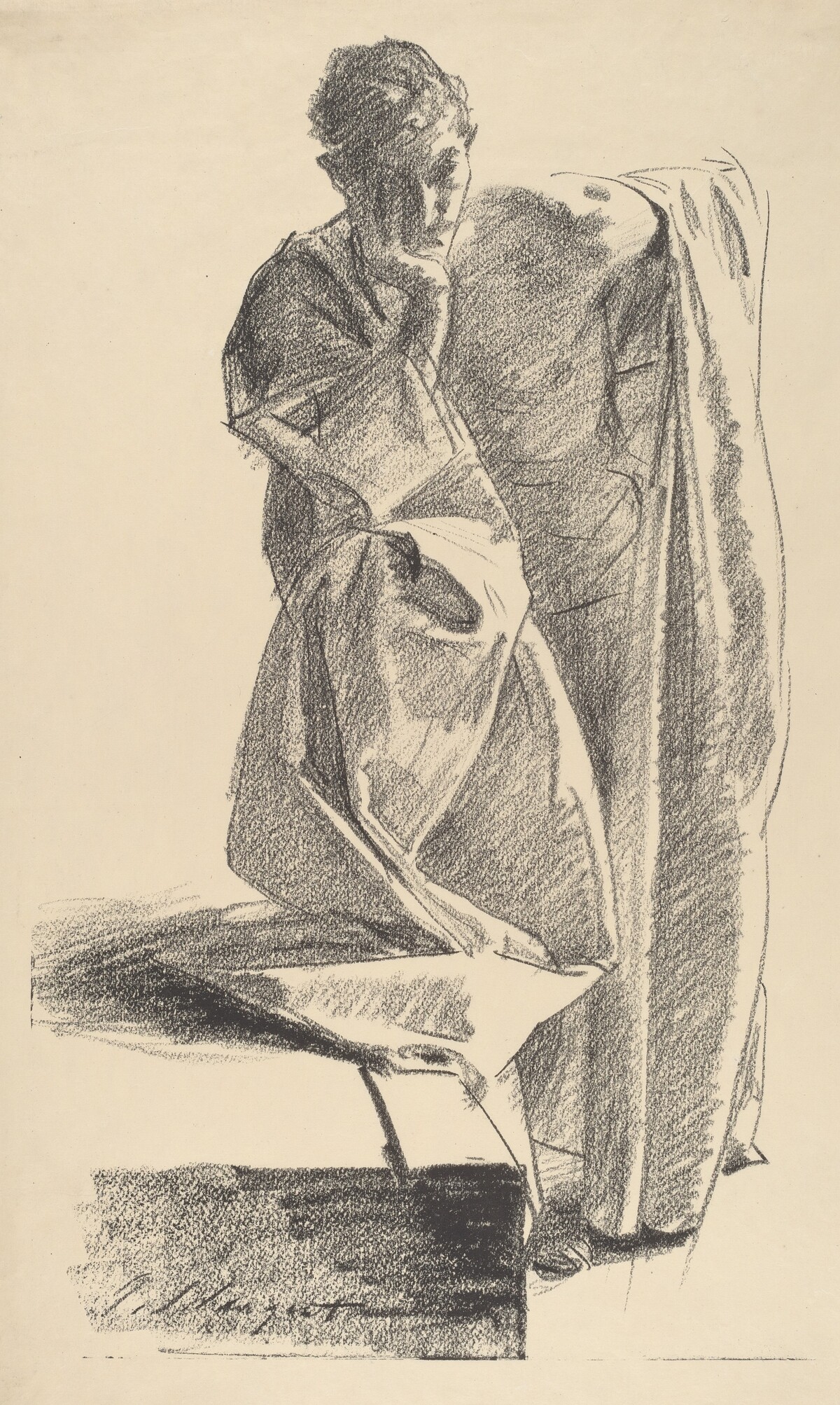 Study of a Young Man in a Robe, Standing by John Singer Sargent