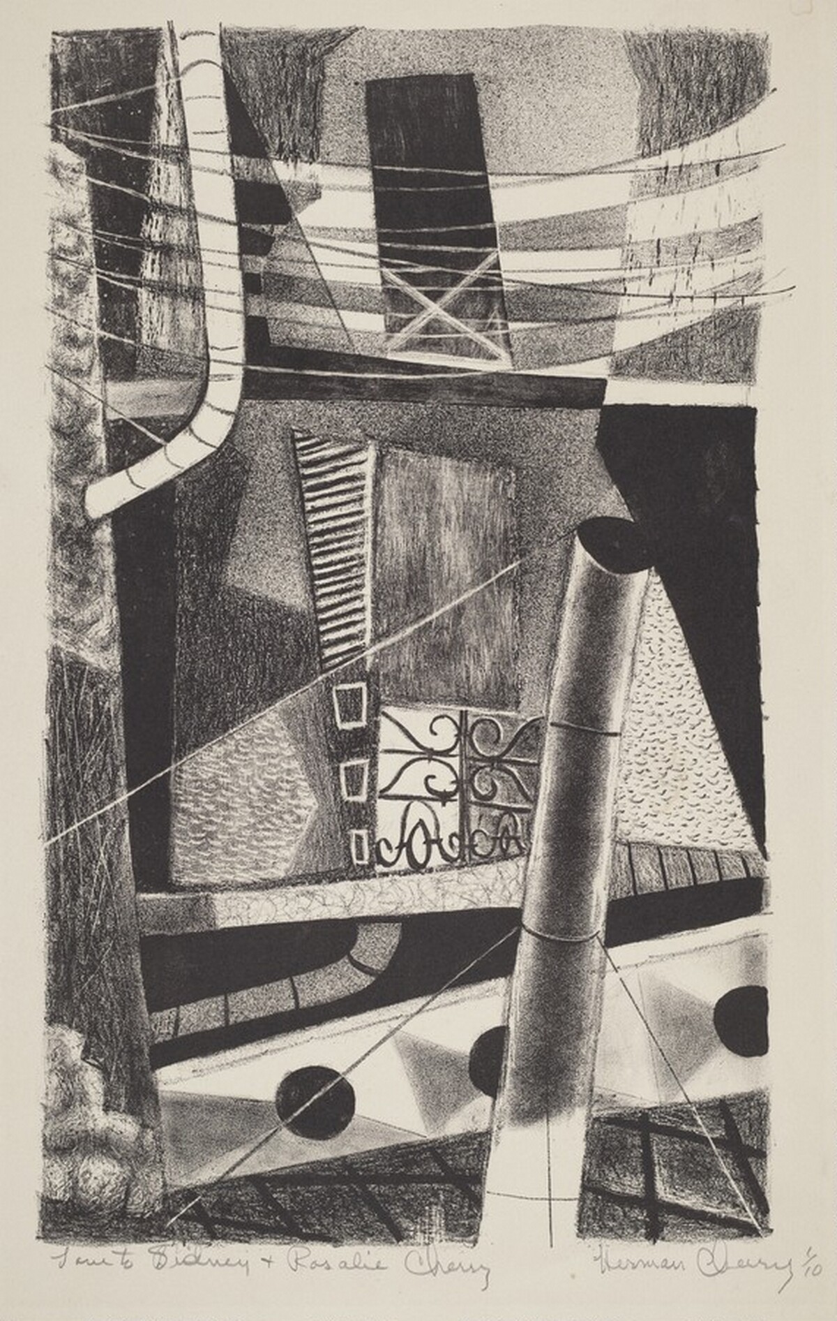 Untitled (Abstract Cityscape) by Herman Cherry