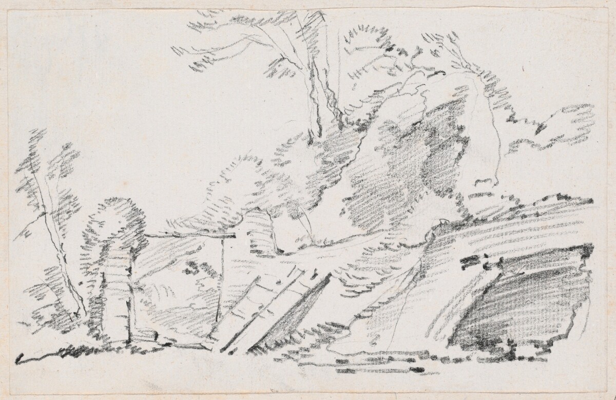 An Ancient Wall with a Ruined Gate by Joseph-Marie Vien