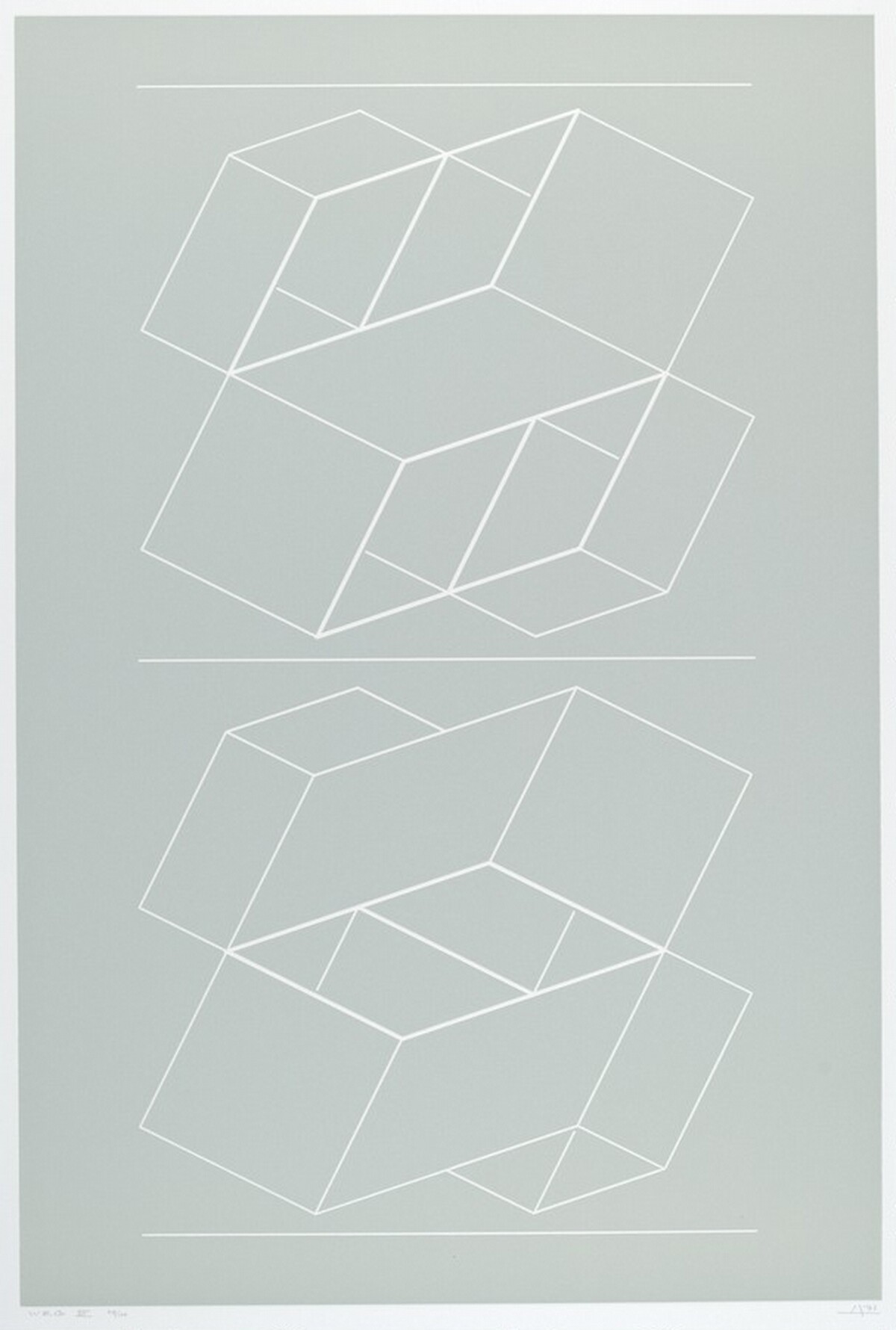 WEG VI from White Embossings on Gray by Josef Albers