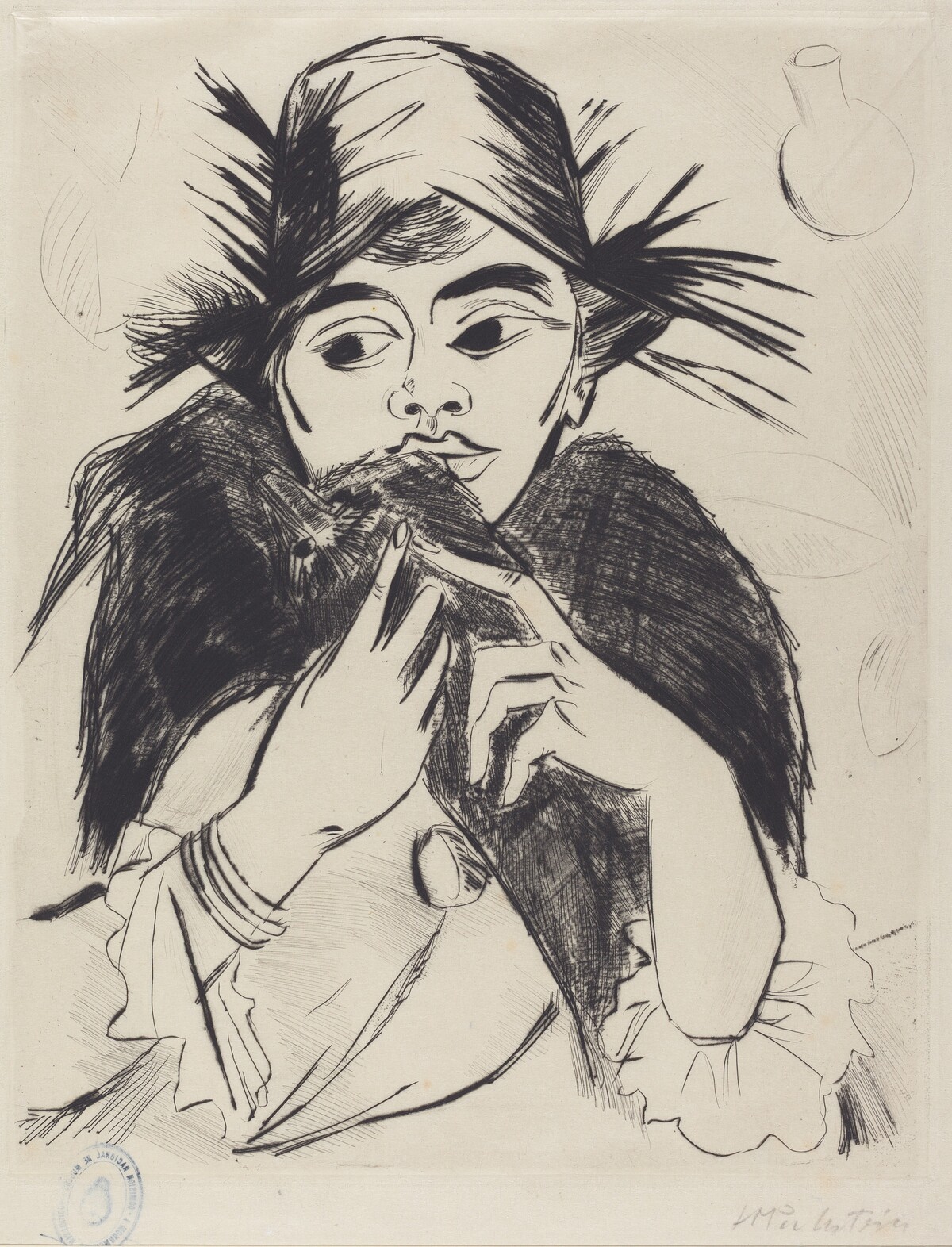 The Fur Neck Piece by Max Pechstein