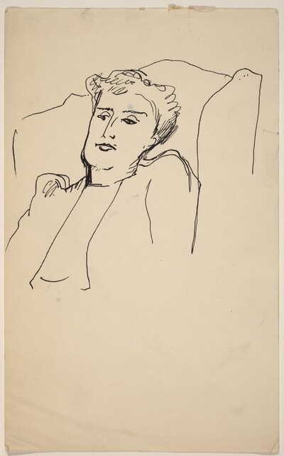 Bust Length Portrait of Woman in Arm Chair