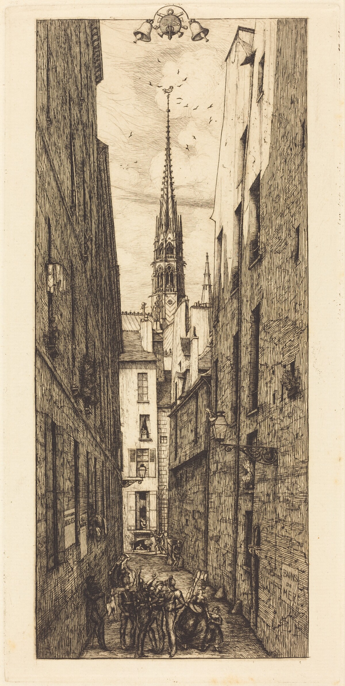 La Rue des Chantres, Paris (Chantrey Street, Paris) by Charles Meryon
