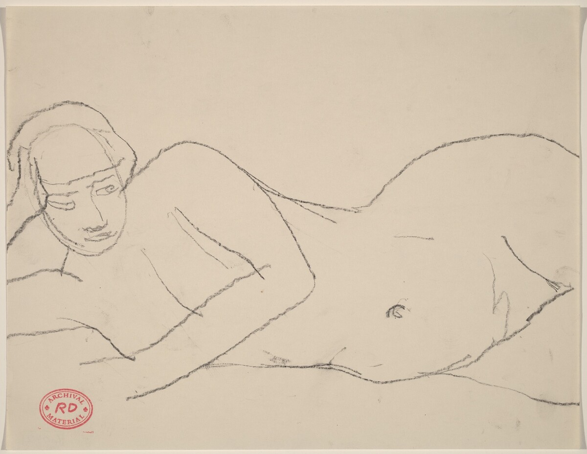 Untitled [nude reclining on her right side] by Richard Diebenkorn