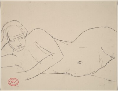 Untitled [nude reclining on her right side]