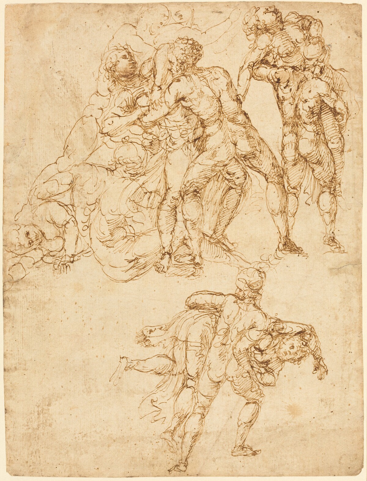 Studies for the Rape of the Sabine Women [verso] by Pirro Ligorio