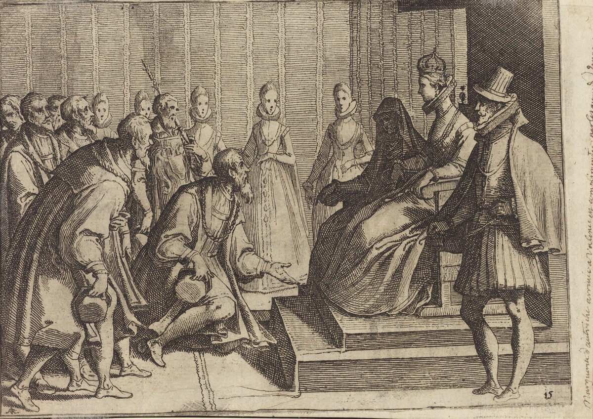 Margaret of Austria Giving Audience to a Nobleman [verso] by Raffaello Schiaminossi
