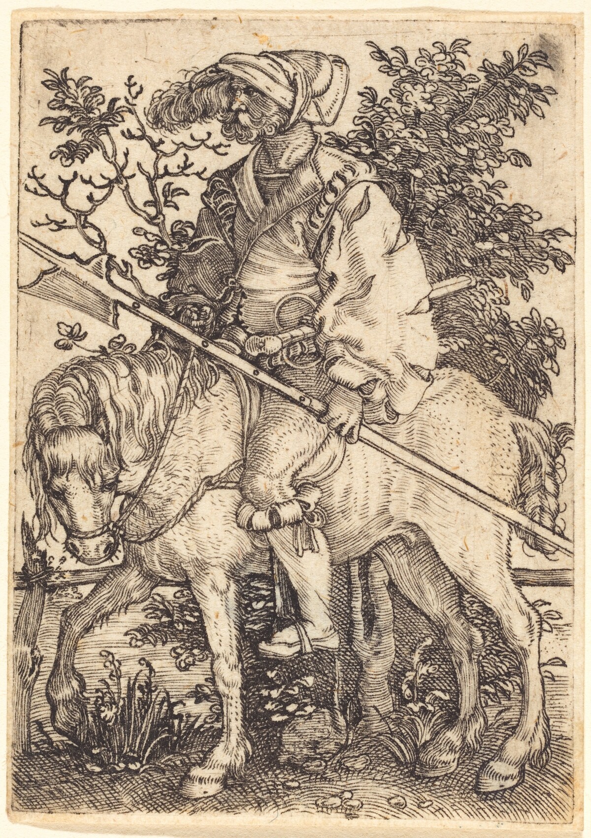 Halberdier on Horseback by Barthel Beham