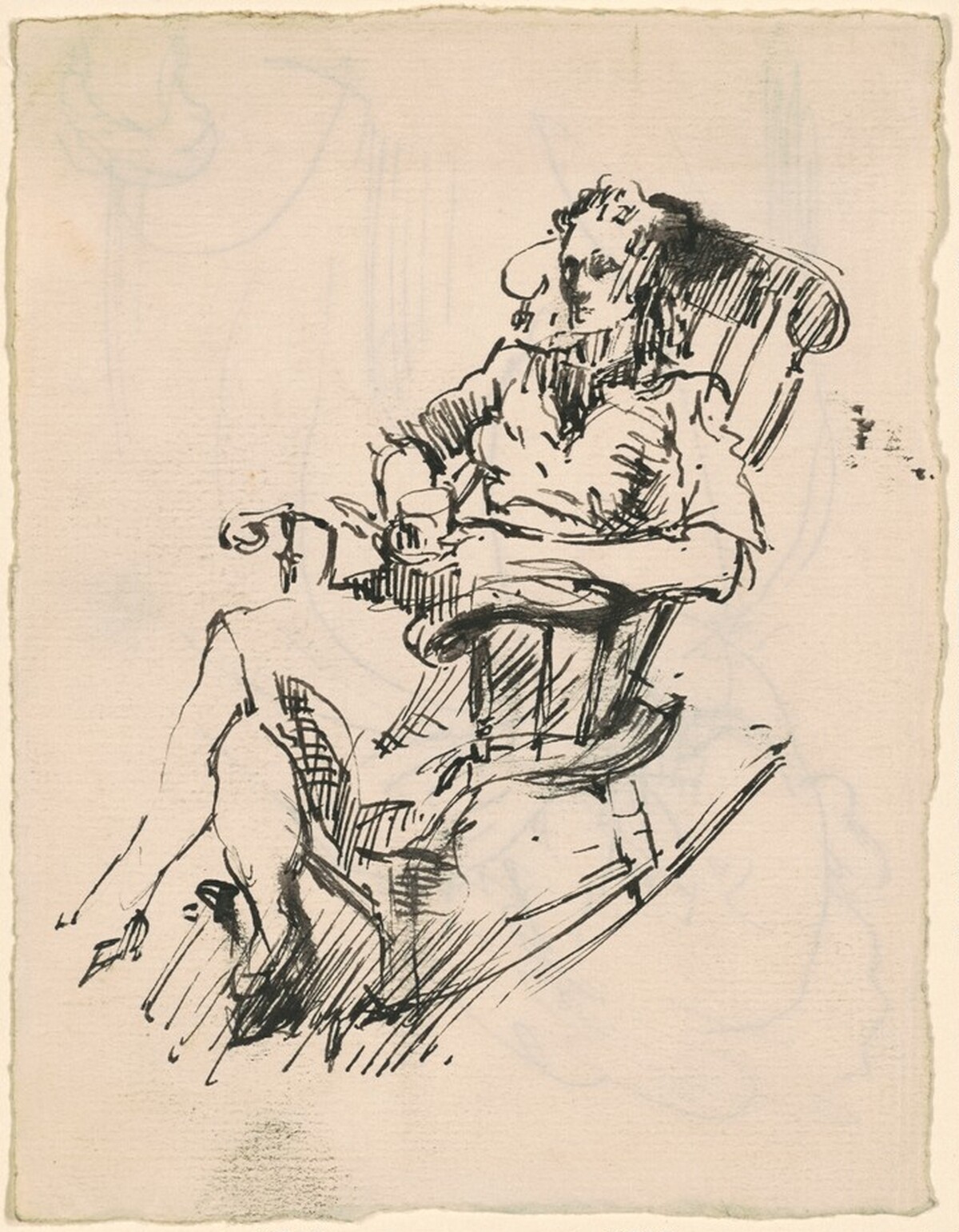 Woman in Rocker (recto) by Franz Kline