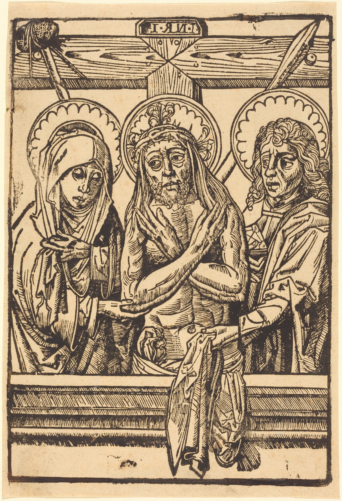 Christ between Maria and John by German 15th Century