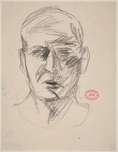 Untitled [head of a man: front view]