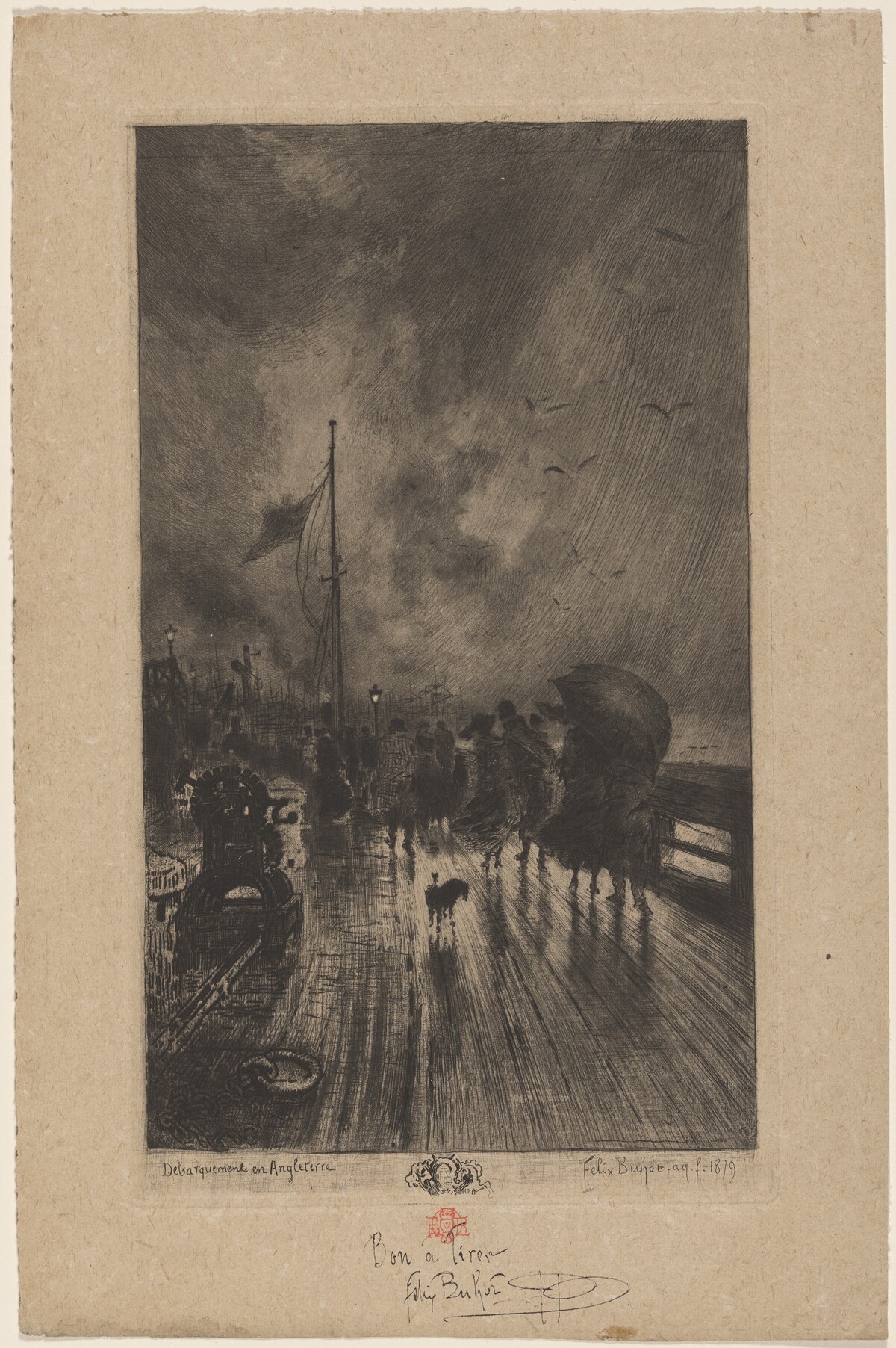 Un Débarquement en Angleterre (Landing in England) by Félix-Hilaire Buhot