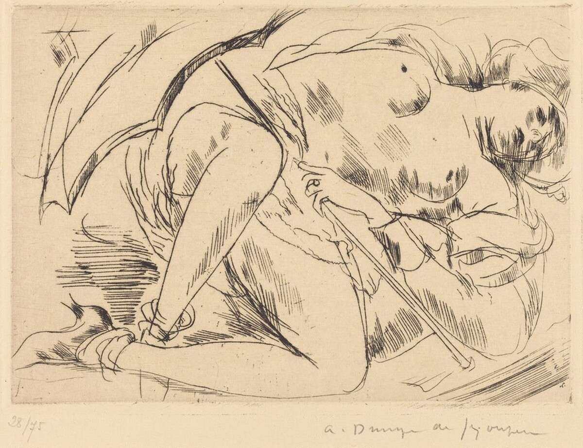 Nude with Umbrella (Nu a l'ombrelle) by André Dunoyer de Segonzac