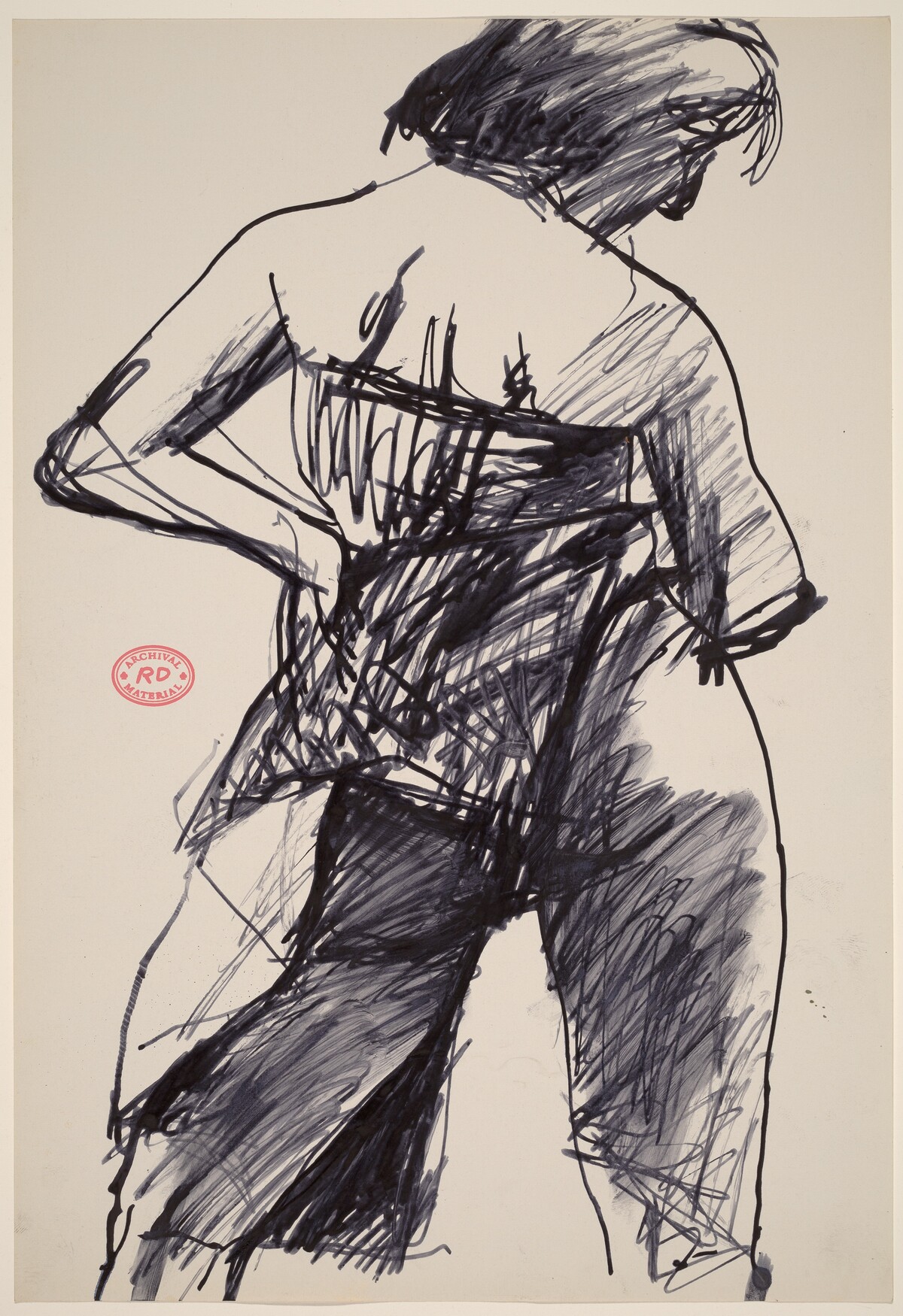 Untitled [back view of female model with hand on hip] by Richard Diebenkorn