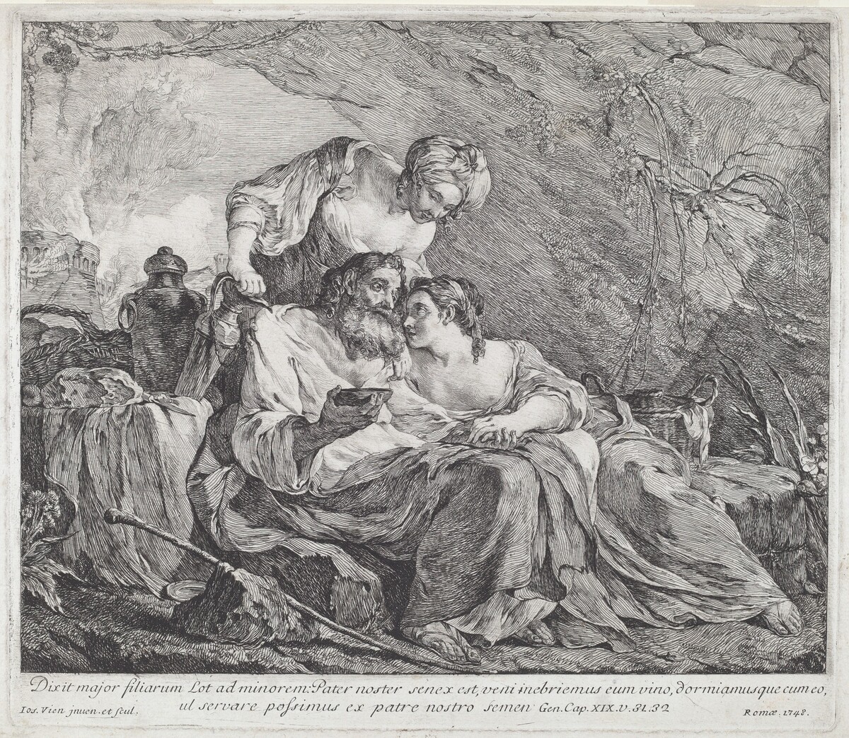 Lot and His Daughters by Joseph-Marie Vien