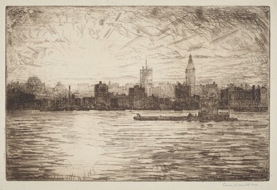 East River Sunset - Building the Empire  State Tower