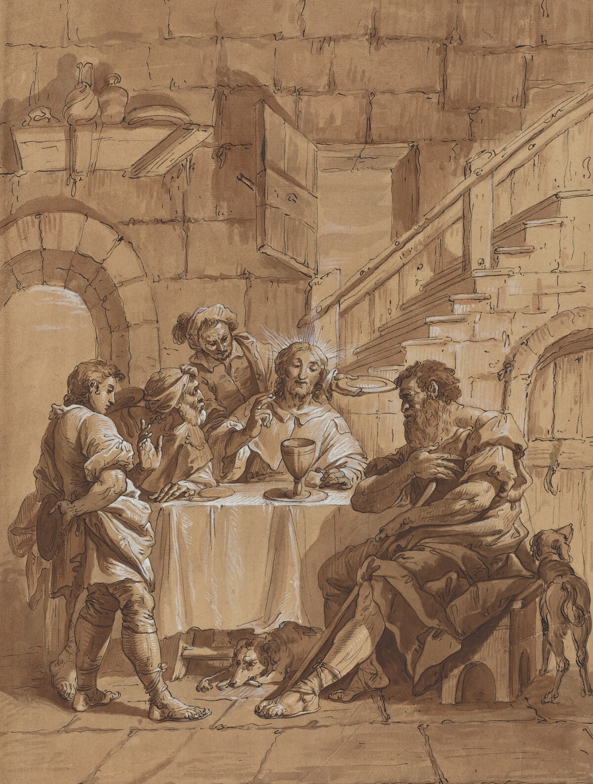 Supper at Emmaus by Follower of Francesco Fontebasso