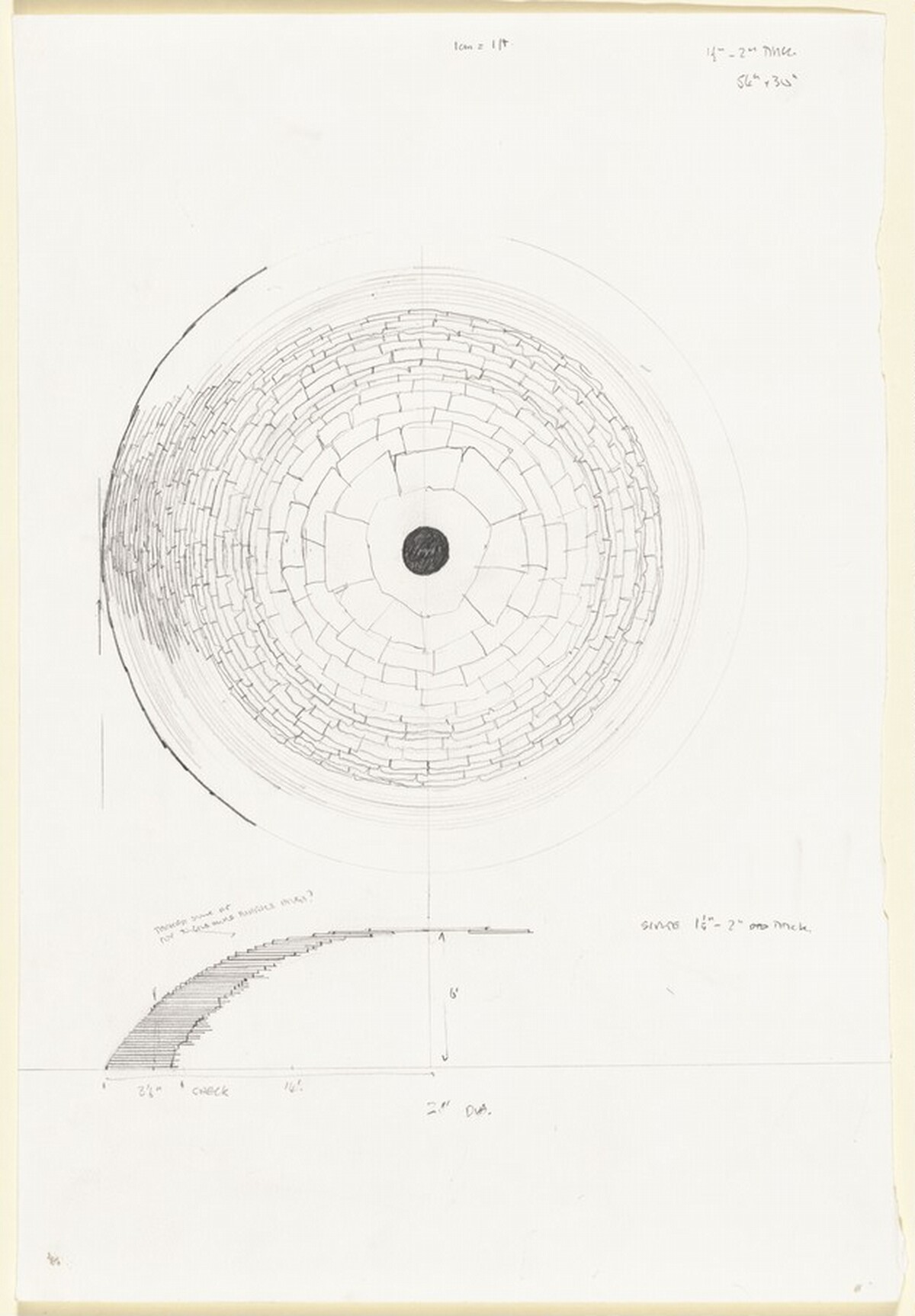 1 cm= 1 ft., 1 1.2 -2" Thick, 28' Diameter, 56" x 30" by Andy Goldsworthy