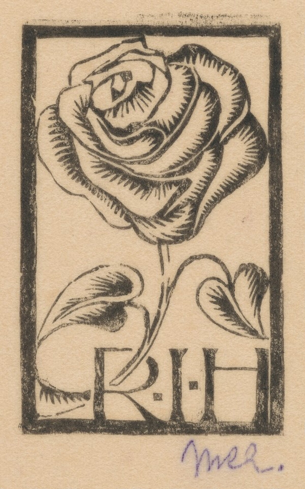 Bookplate R.I.H. by M.C. Escher