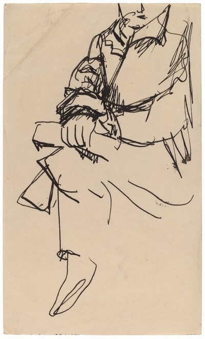 Seated Figure with Legs and Hands Crossed