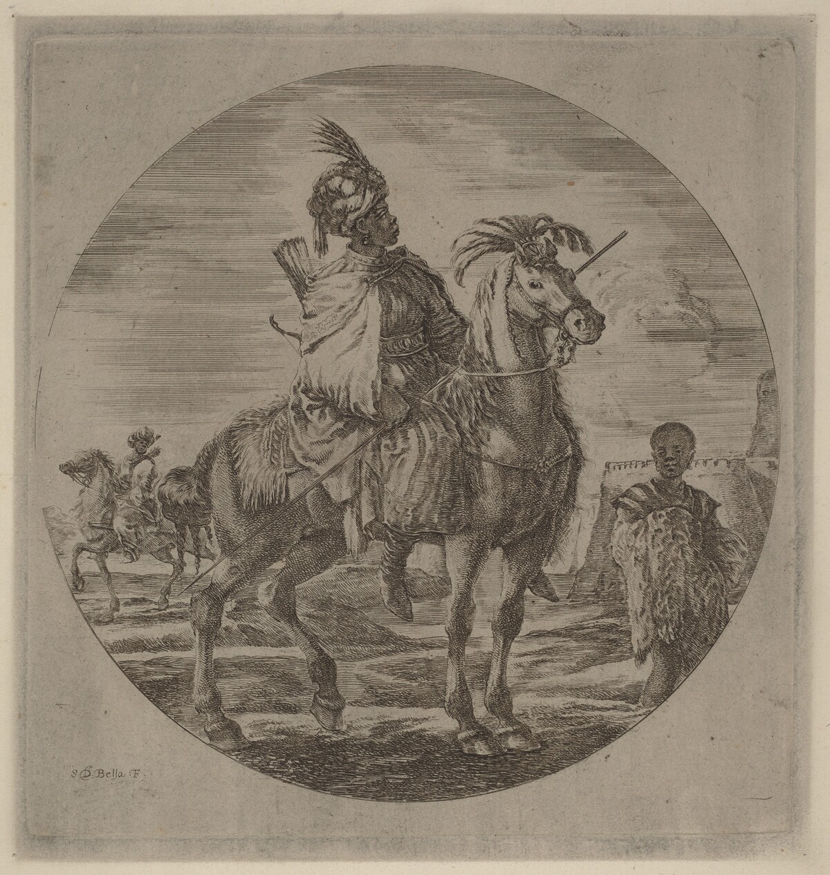 A Black Horseman by Stefano Della Bella