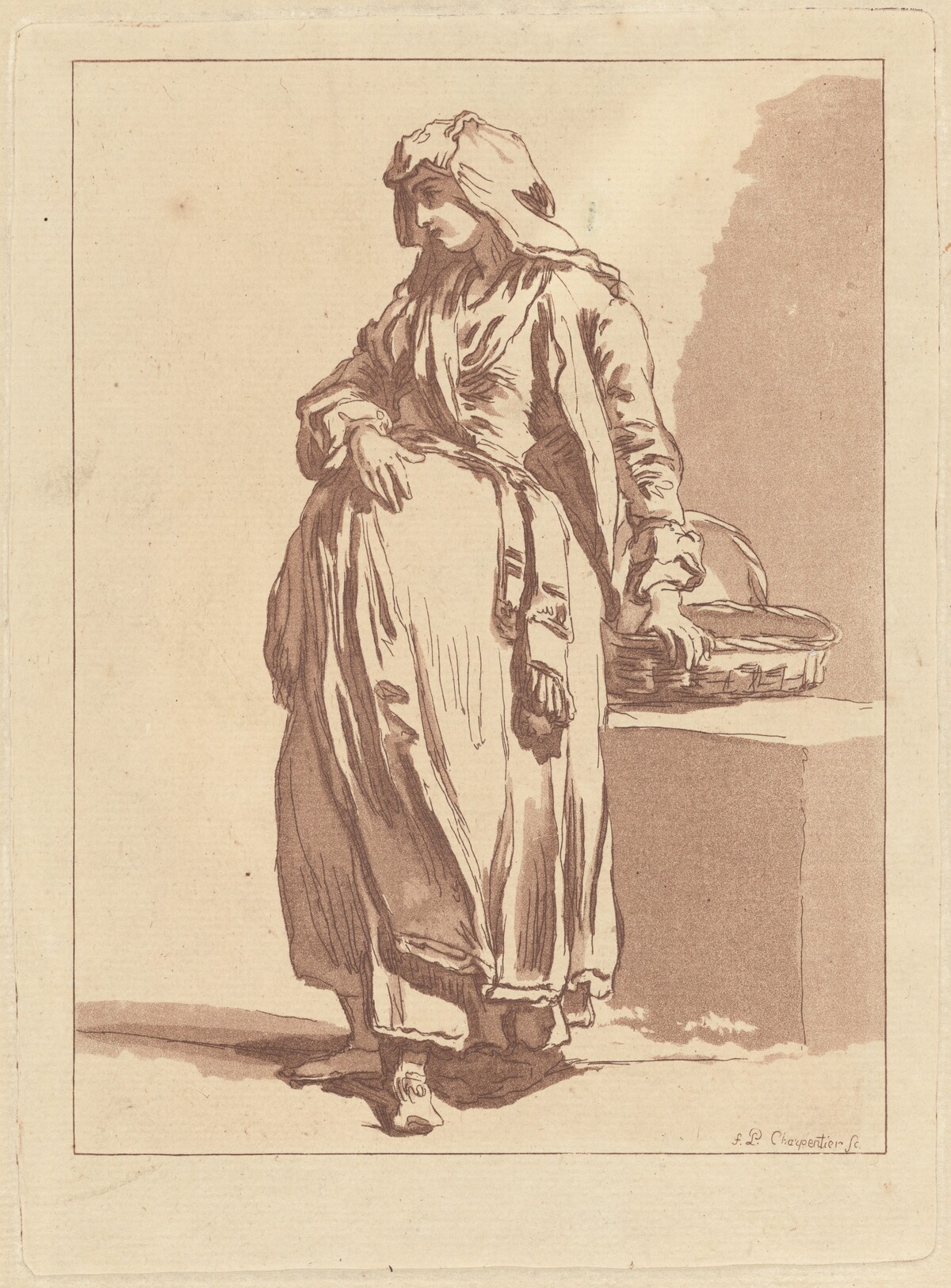 Italian Peasant Woman by François-Philippe Charpentier, after Jean-Baptiste Greuze