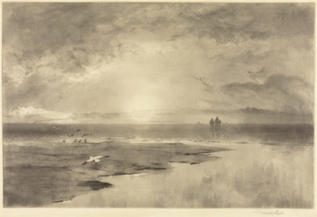 Sunrise o'er Whitby Scaur by Frank Short
