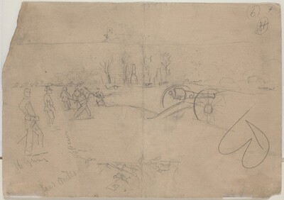 Soldiers and Cannon [verso]