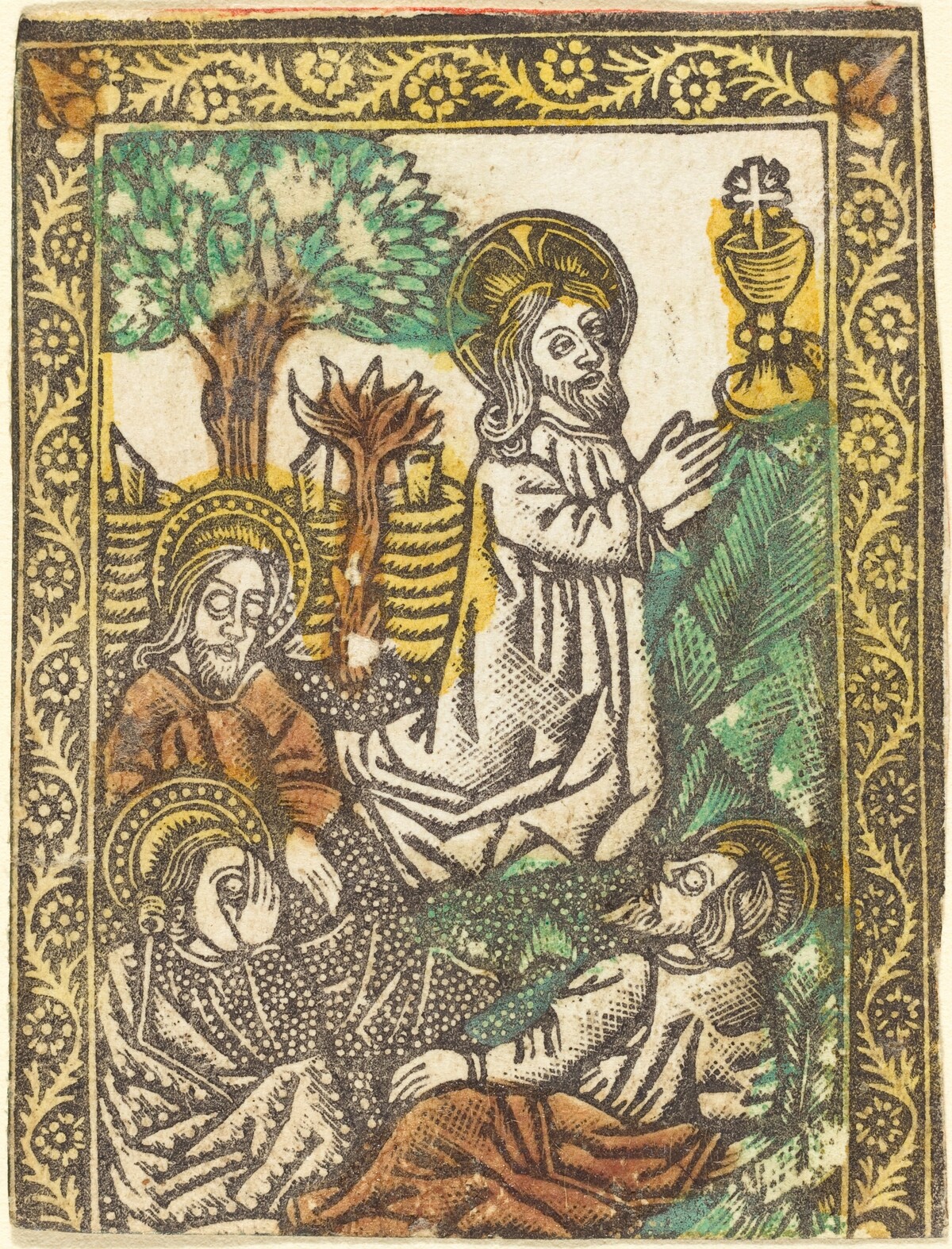 Christ on the Mount of Olives by Workshop of Master of the Borders with the Four Fathers of the Church