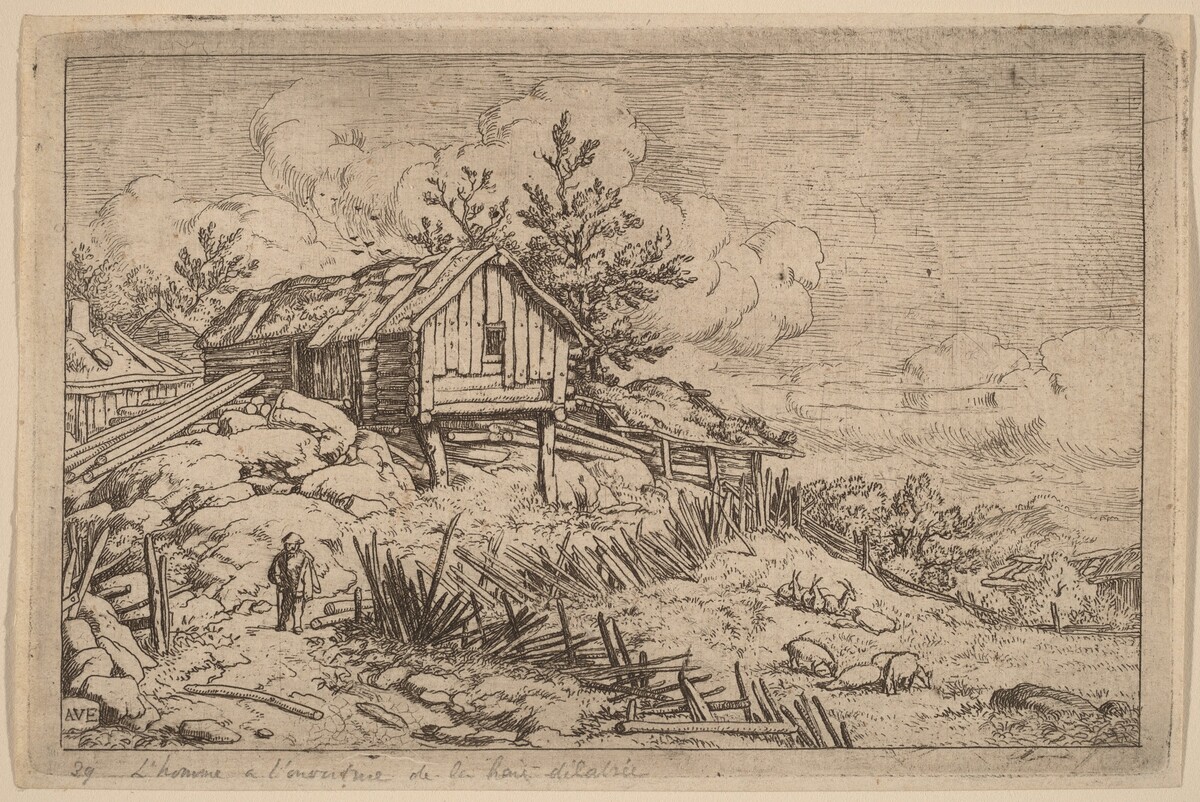 Man near Entry of a Ruinous Hedge by Allart van Everdingen