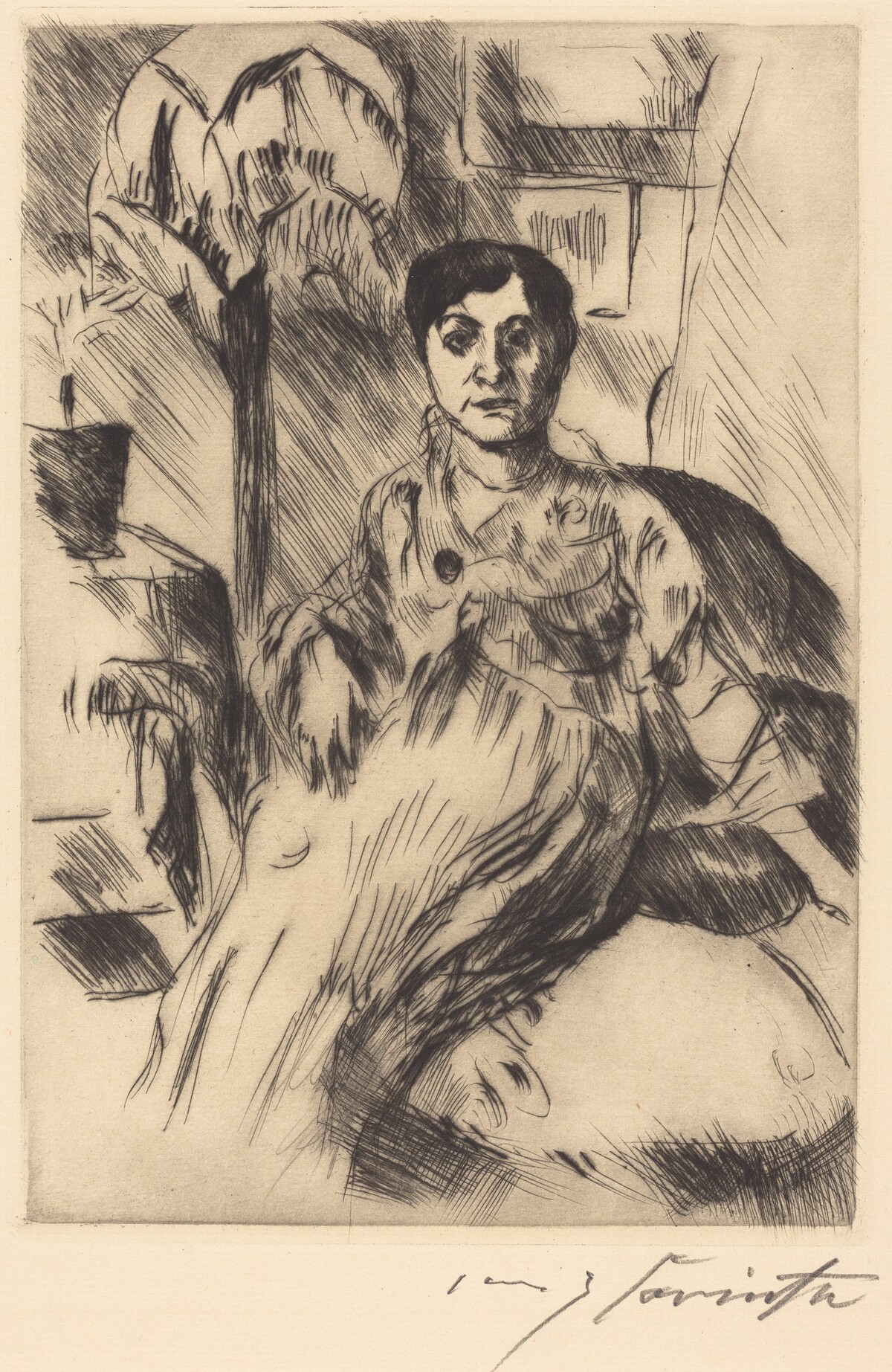 Interieur mit Frau (Interior with Woman) by Lovis Corinth