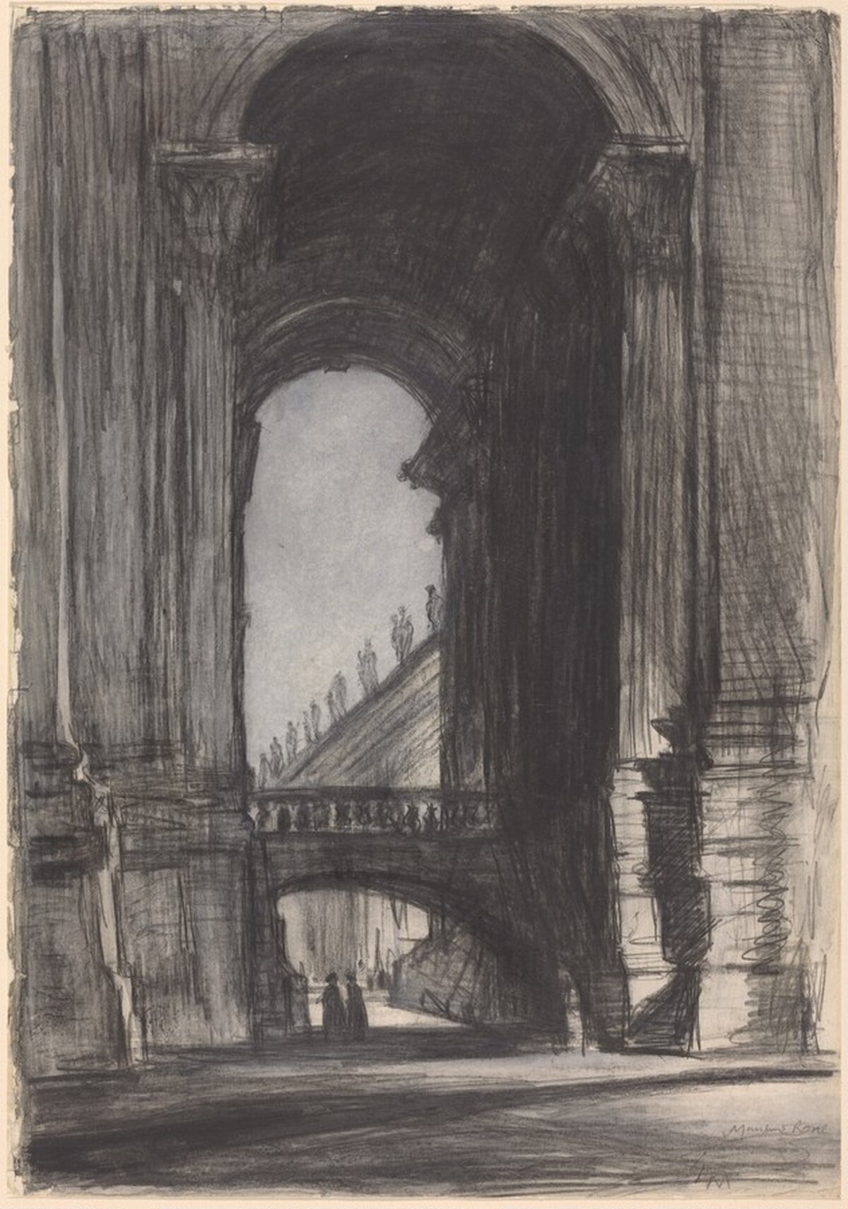 Portico of Saint Peter's, Rome by Sir Muirhead Bone
