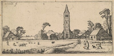 Landscape with a Meadow and a Village Church