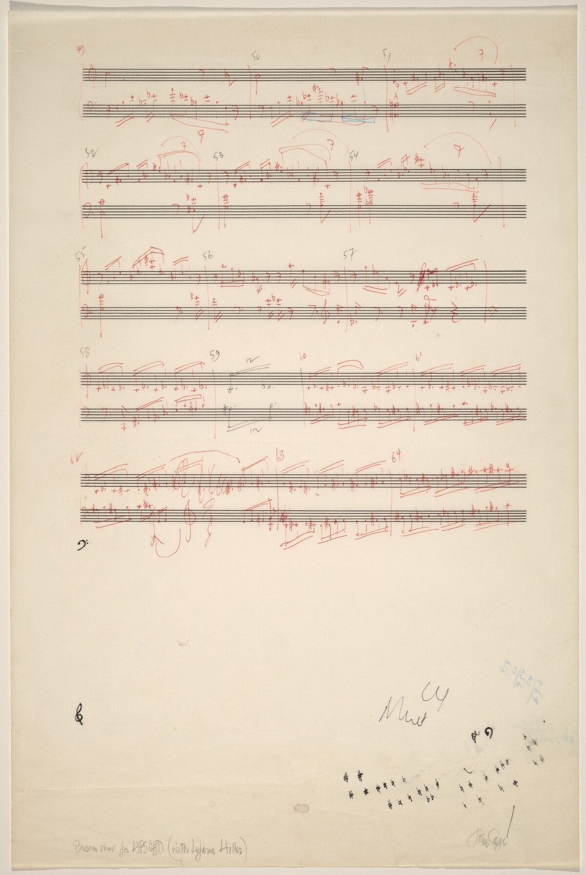 Bassoon Chart for HPSCHD (with Lejaren Hiller) by John Cage