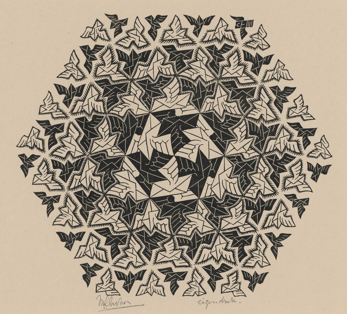 New Year's greeting-card PTT by M.C. Escher