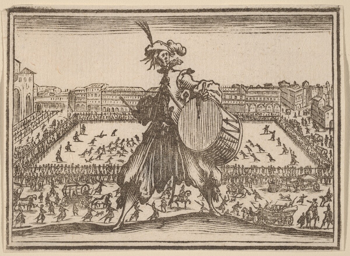 Piazza Santa Croce, Florence by Edouard Eckman after Jacques Callot
