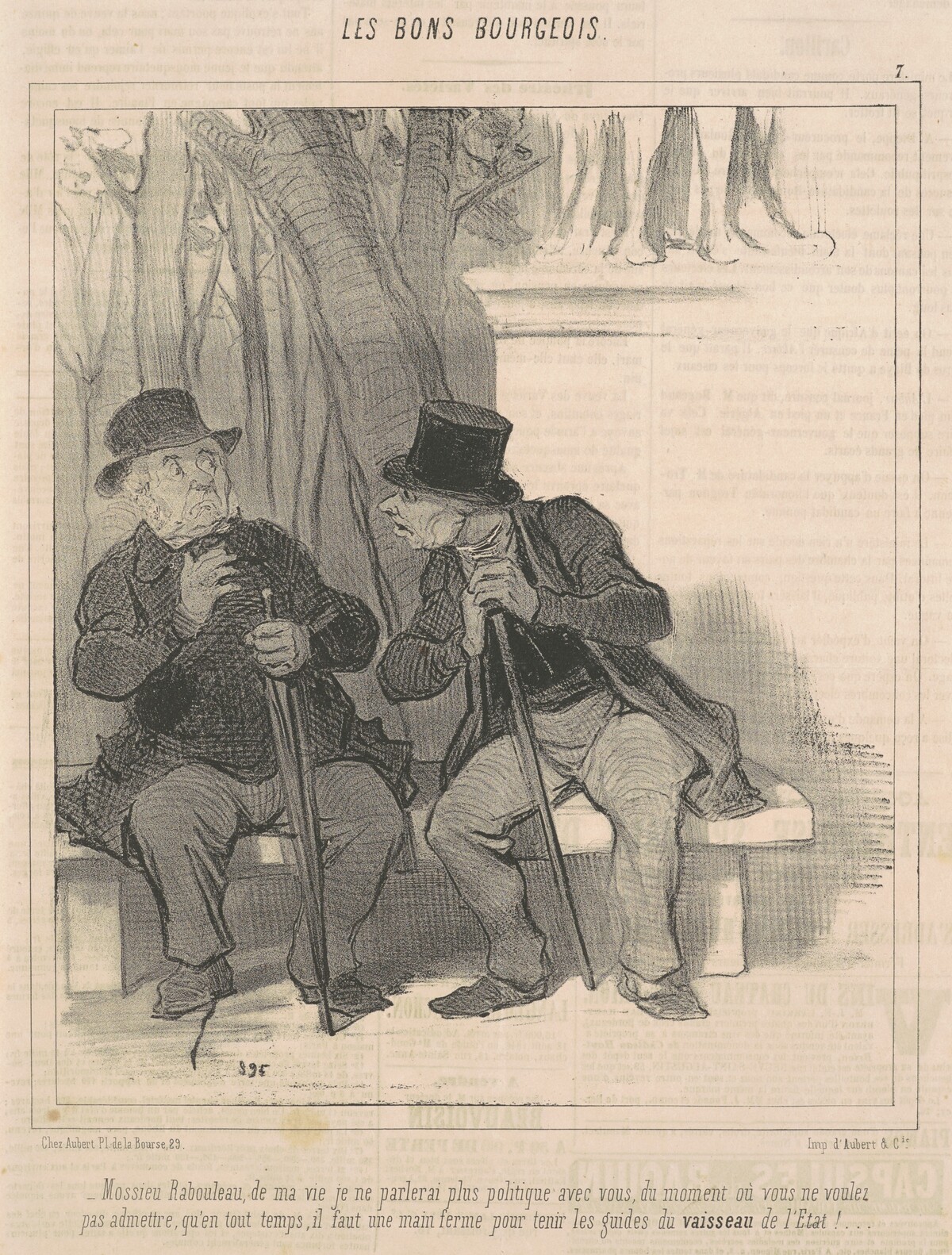Mossieu Rabourdeau ...  je ne parlerai plus politique avec vous .. by Honoré Daumier