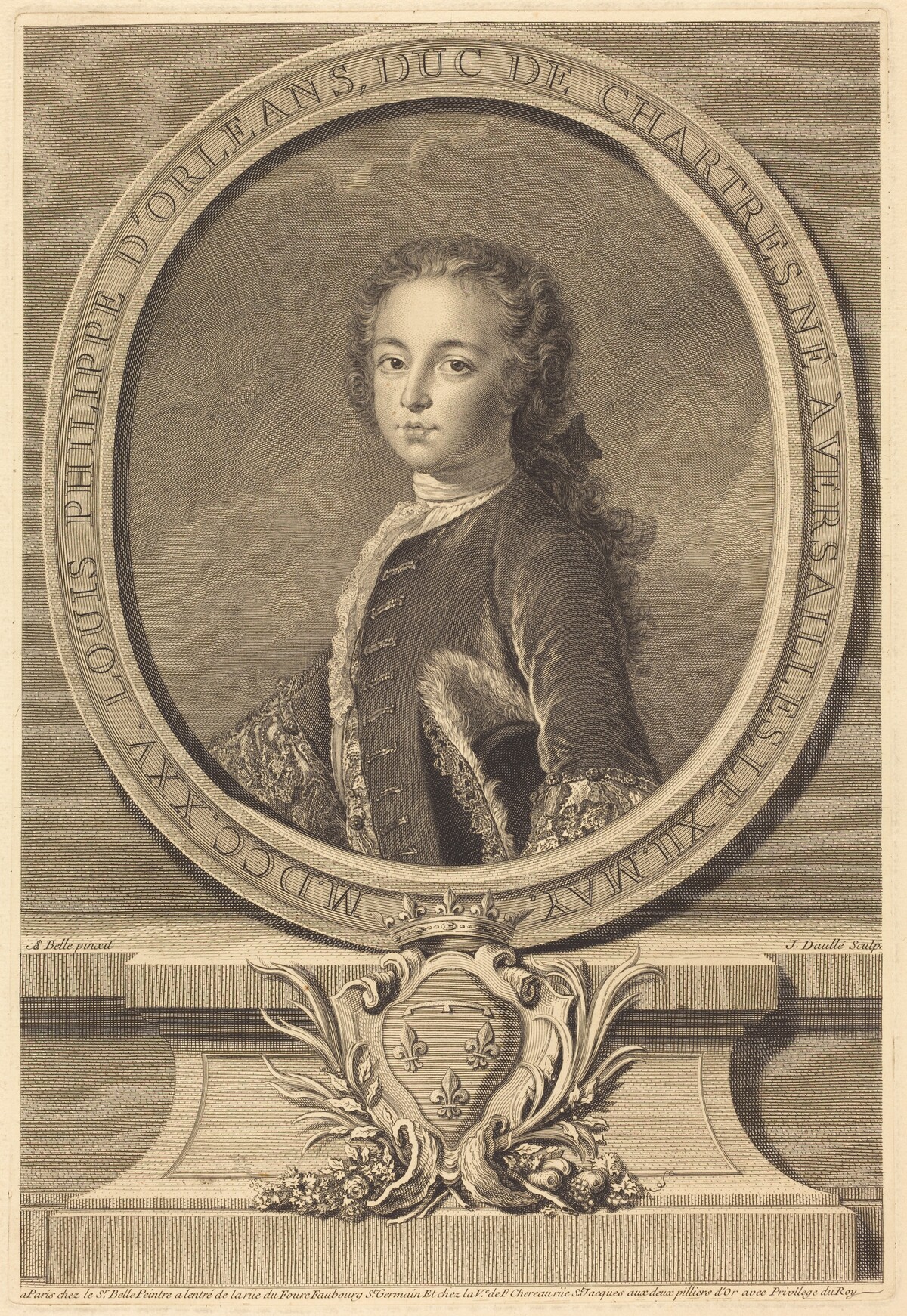 Louis Philippe d'Orléans by Jean Daullé after Alexis-Simon Belle