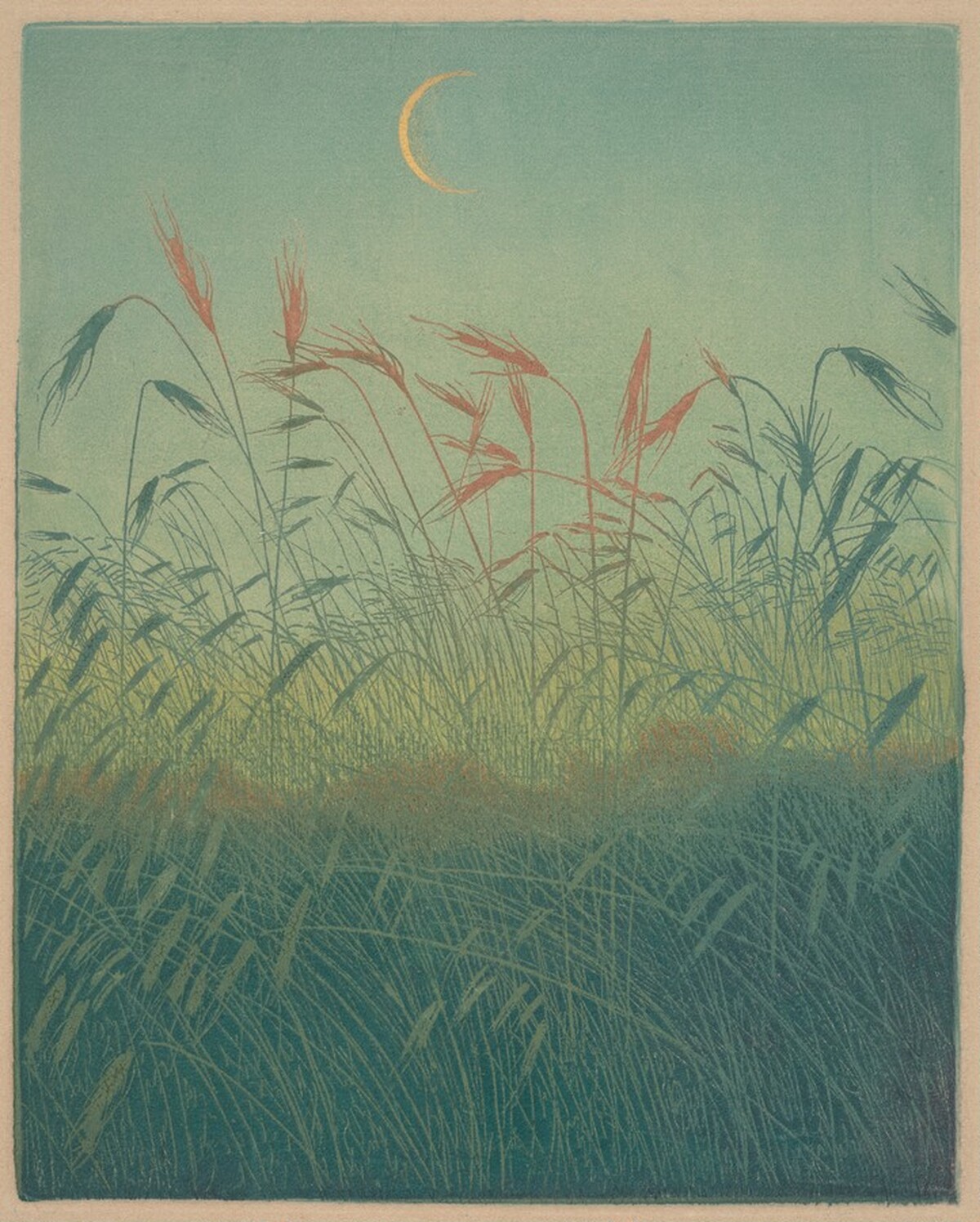 Sickle Moon over a Cornfield by Karl Wilhelm Arthur Illies