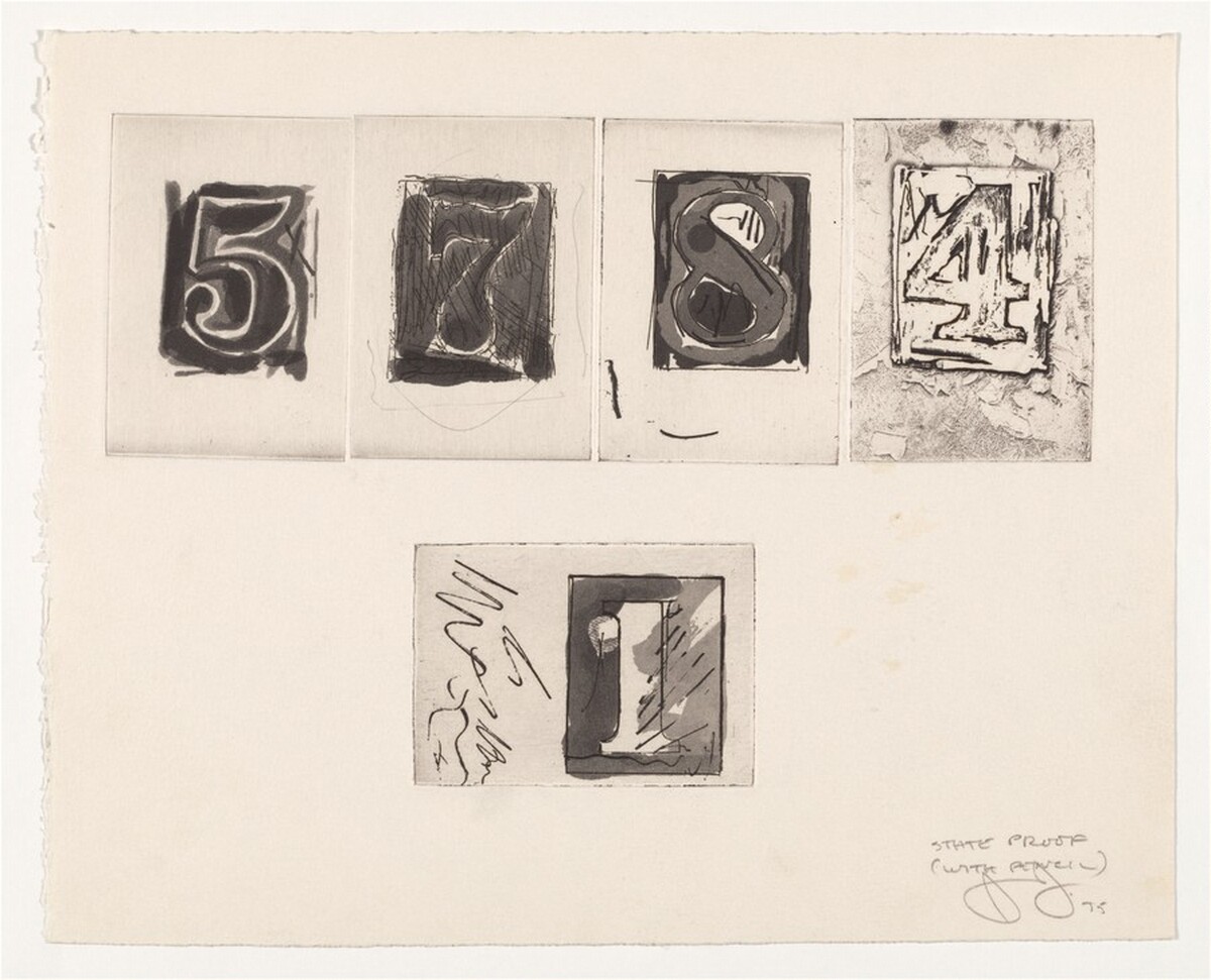Untitled (State Proofs and Proofs of Numbers) [state proof] by Jasper Johns