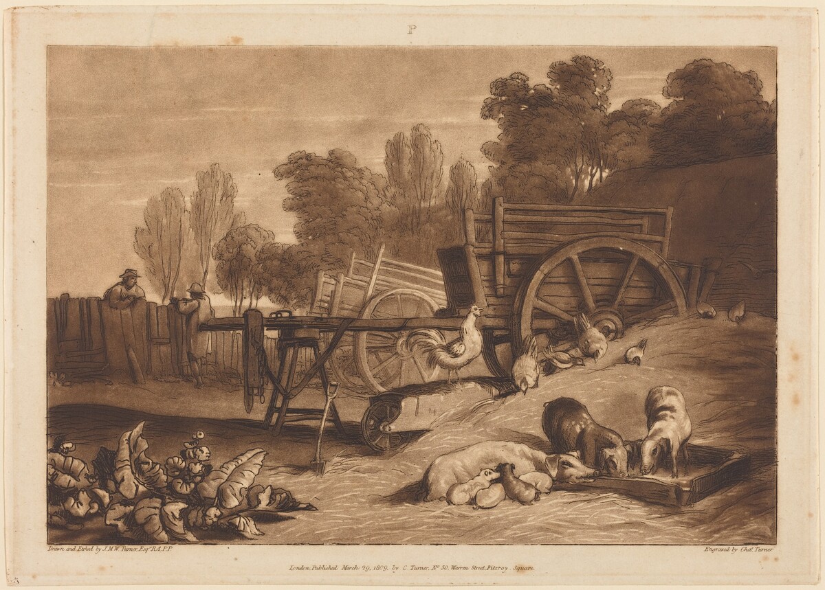 The Farm-yard with the Cock by Joseph Mallord William Turner and Charles Turner