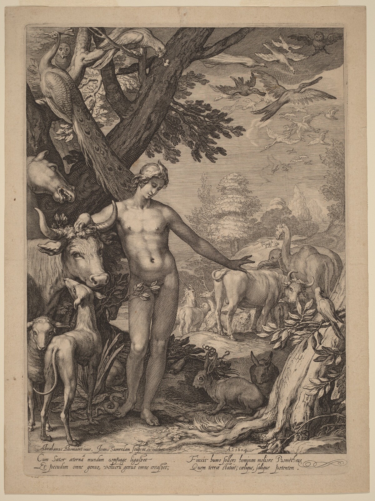 Adam Naming the Animals by Jan Pietersz Saenredam after Abraham Bloemaert