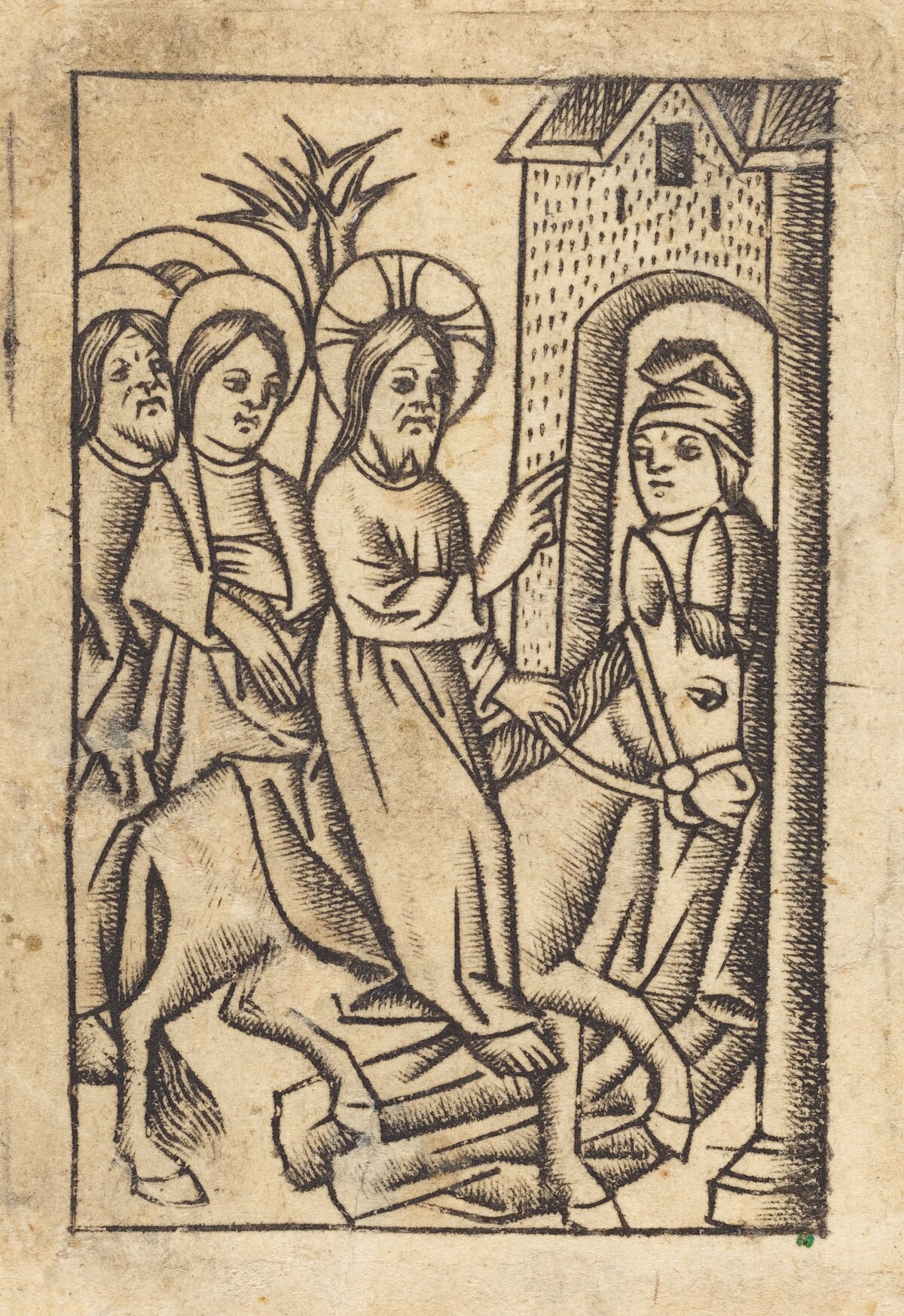 Christ's Entry into Jerusalem [left] by Master of St. Erasmus